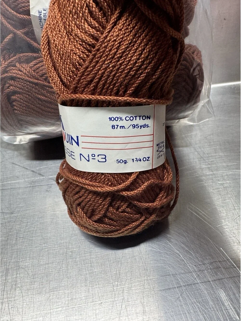 Pinguin Fil Decosse Yarn Brown 6 Skein Lot